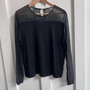 Ralph Lauren Black Sheer Blouse